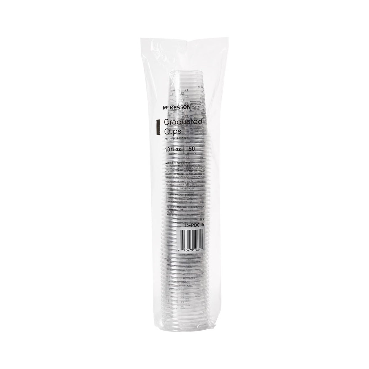 McKesson Graduated Drinking Cup, 10 oz, Polyethylene, Clear, Disposable - 16-PDC10G - LL Medico