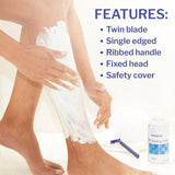 McKesson Twin Blade Disposable Razor, Blue