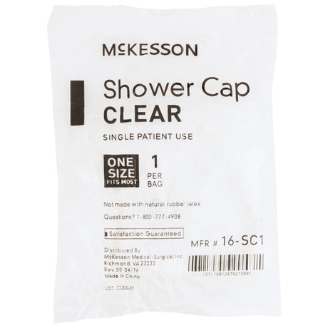 McKesson Shower Cap Clear, One Size Fits Most, Single Patient Use