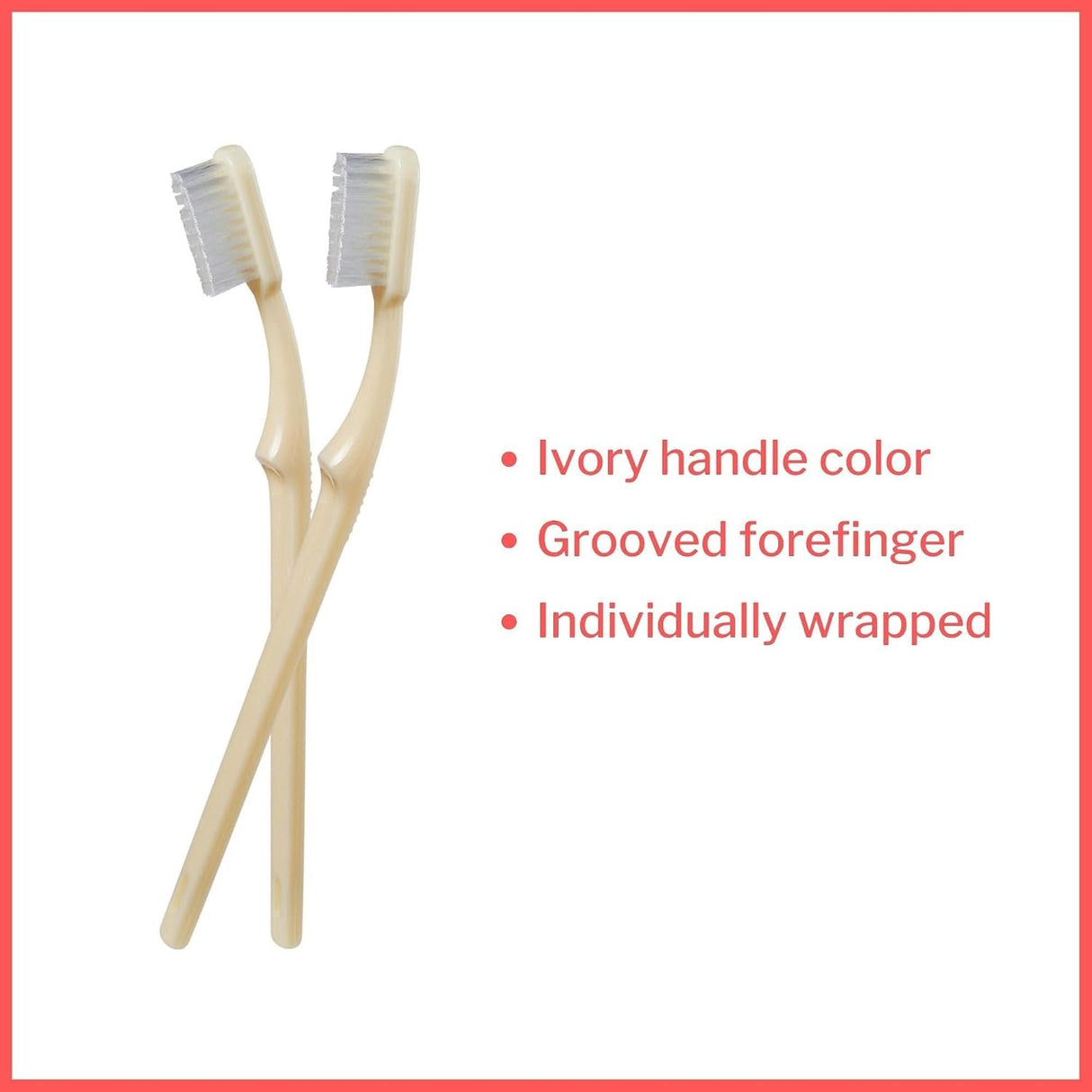 McKesson Toothbrush, Ivory, Adult Medium, Curved Handle