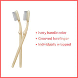 McKesson Toothbrush, Ivory, Adult Medium, Curved Handle