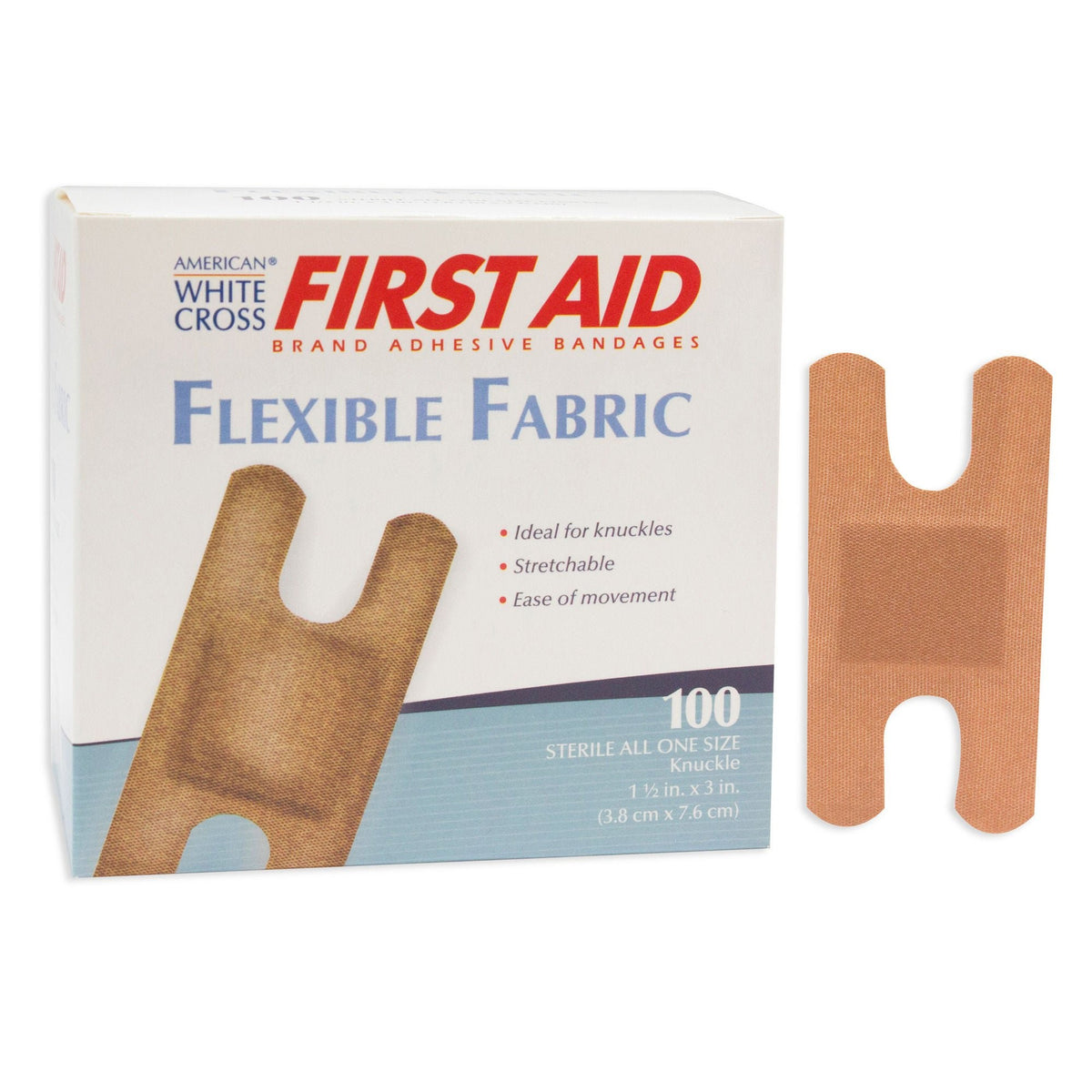 Dukal American White Cross Adhesive Strip, 1-1/2 x 3 Inch