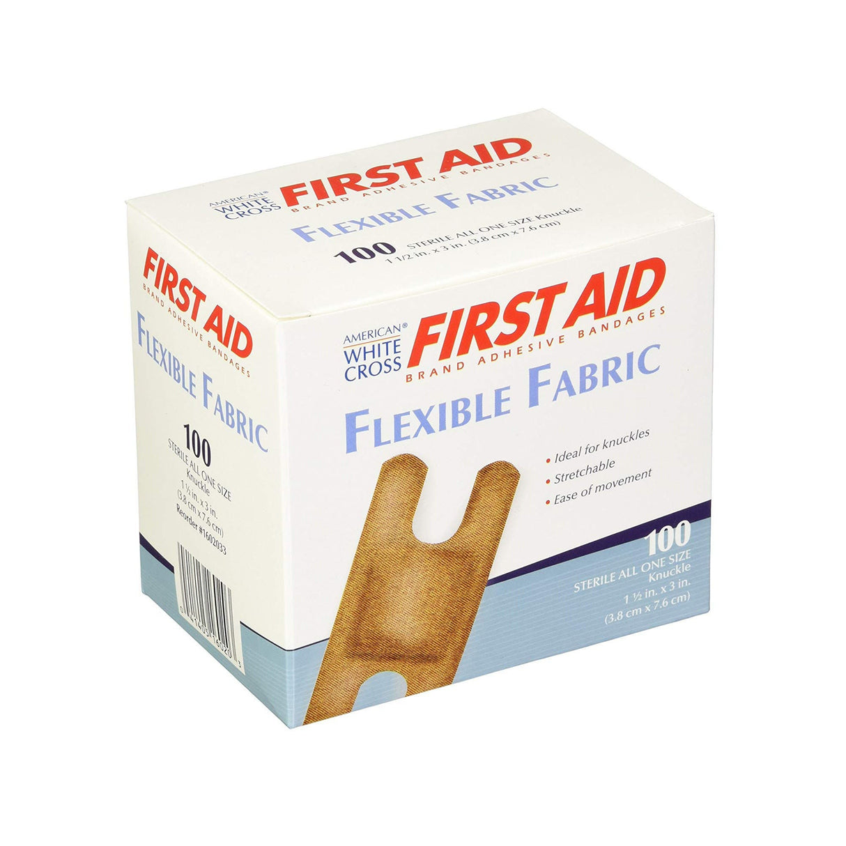 Dukal American White Cross Adhesive Strip, 1-1/2 x 3 Inch