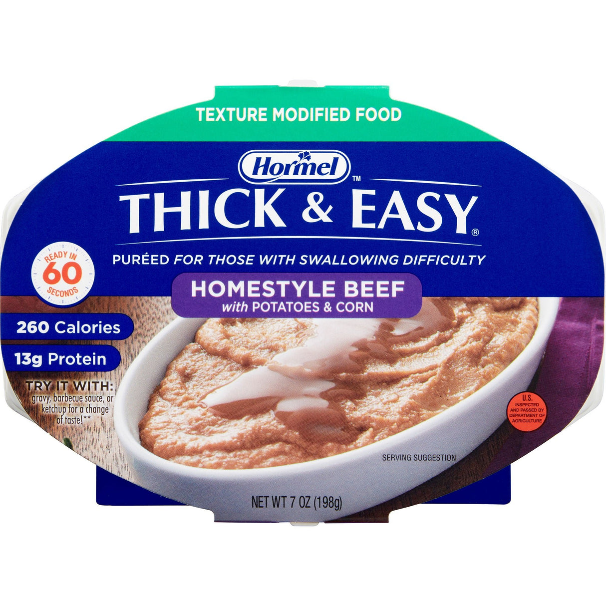 Thick-It Thick & Easy Purees Thickened Food, Beef with Potatoes & Corn, 7 oz