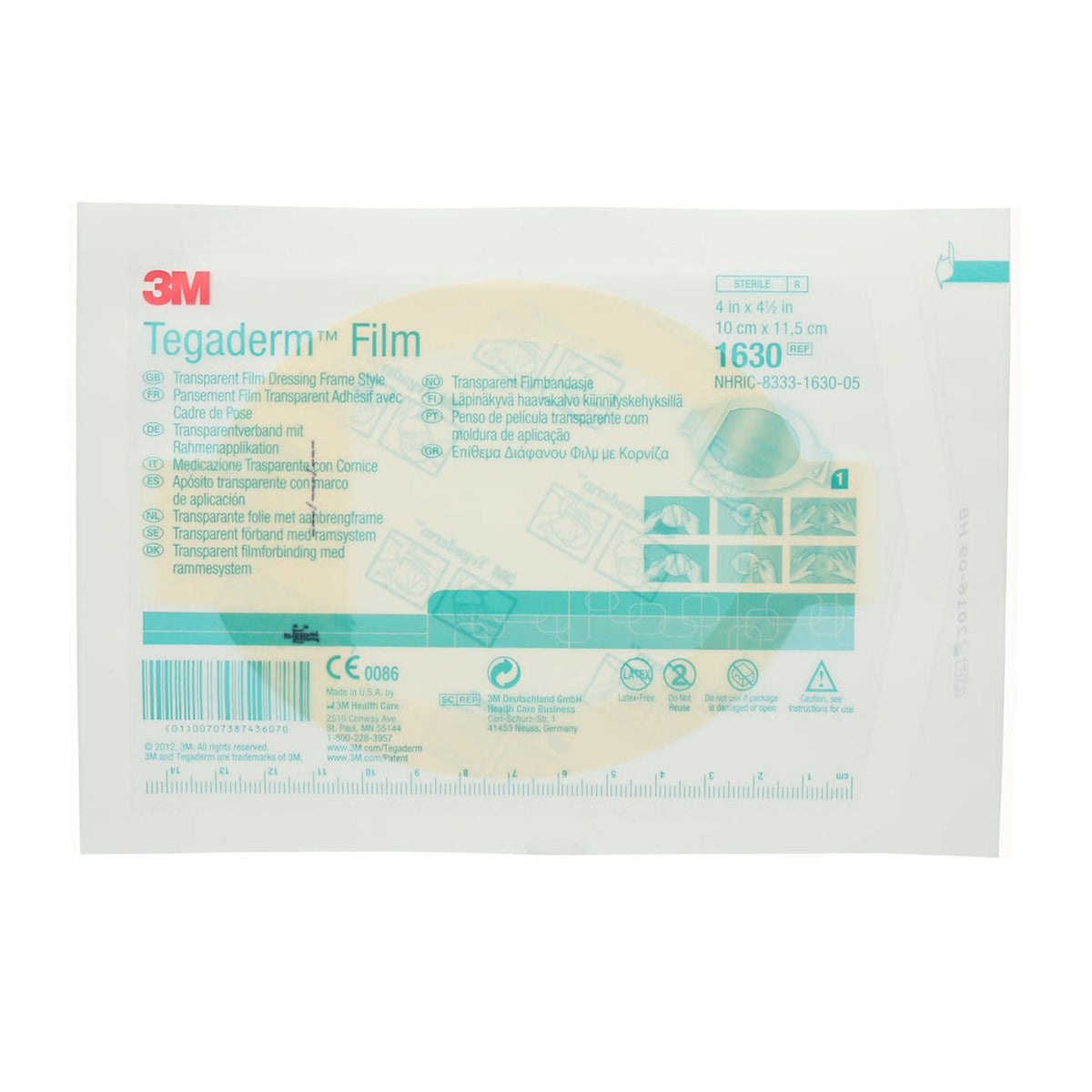 3M Tegaderm, Transparent Film Dressing, Frame Style Oval, Adhesive / Film, Sterile, 4 x 4.5" - 1630 - LL Medico