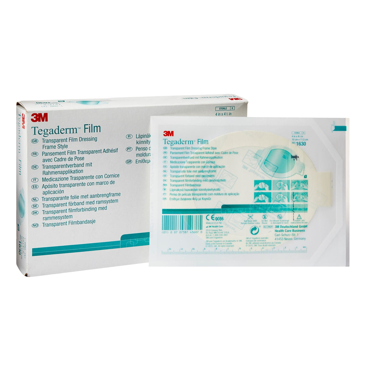3M Tegaderm, Transparent Film Dressing, Frame Style Oval, Adhesive / Film, Sterile, 4 x 4.5" - 1630 - LL Medico