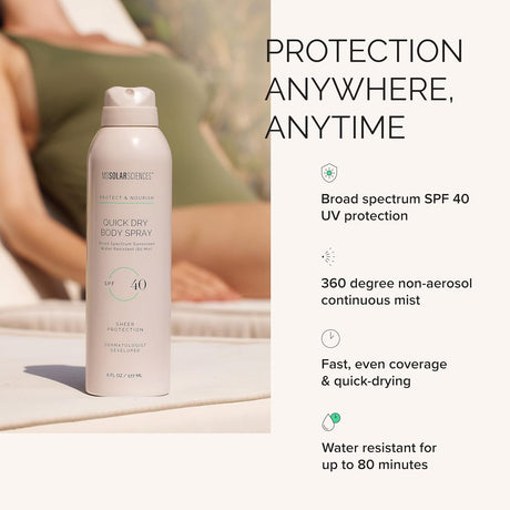 MDSolarSciences Quick Dry Body Spray SPF 40, 6 fl oz
