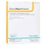 DermaView II Island Transparent Film Dressing with Pad, Frame Style, Rectangle, 3.5 x 4", Adhesive / Film, Sterile - 16340-Single - LL Medico