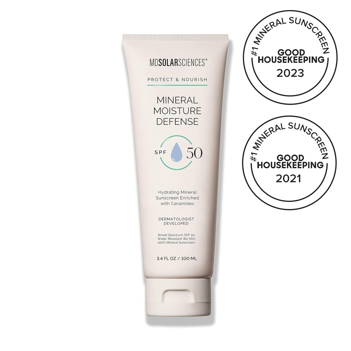 MDSolarSciences Mineral Moisture Defense SPF 50 Cream, 3.4 oz