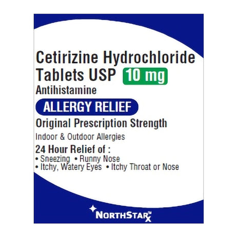 NorthStar Rx Cetirizine HCl Antihistamine, 10 mg, Tablet