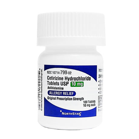 NorthStar Cetirizine HCl 10 mg Tablet, Antihistamine, Allergy Relief