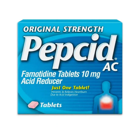 Pepcid AC Original Strength Acid Reducer Tablets, Famotidine 10 mg