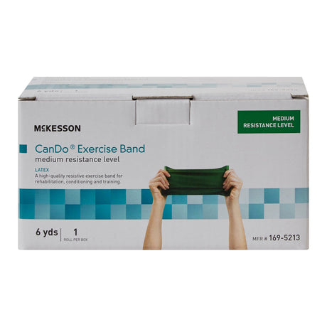 McKesson CanDo Exercise Resistance Band, Green, Medium, 6 Yard
