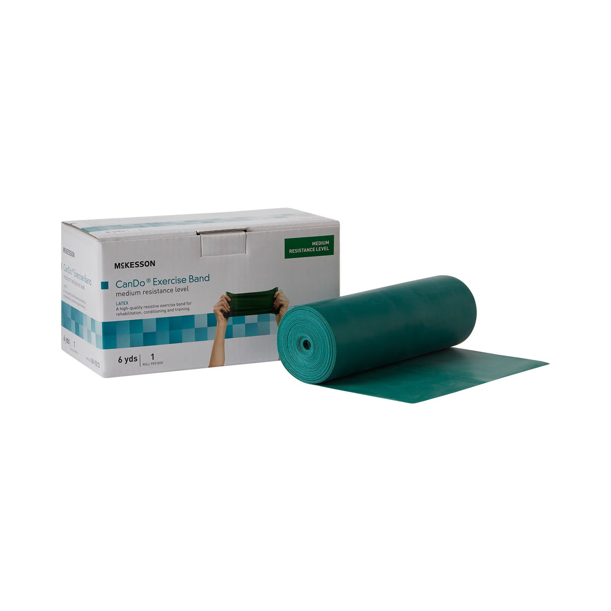McKesson CanDo Exercise Resistance Band, Green, Medium, 6 Yard