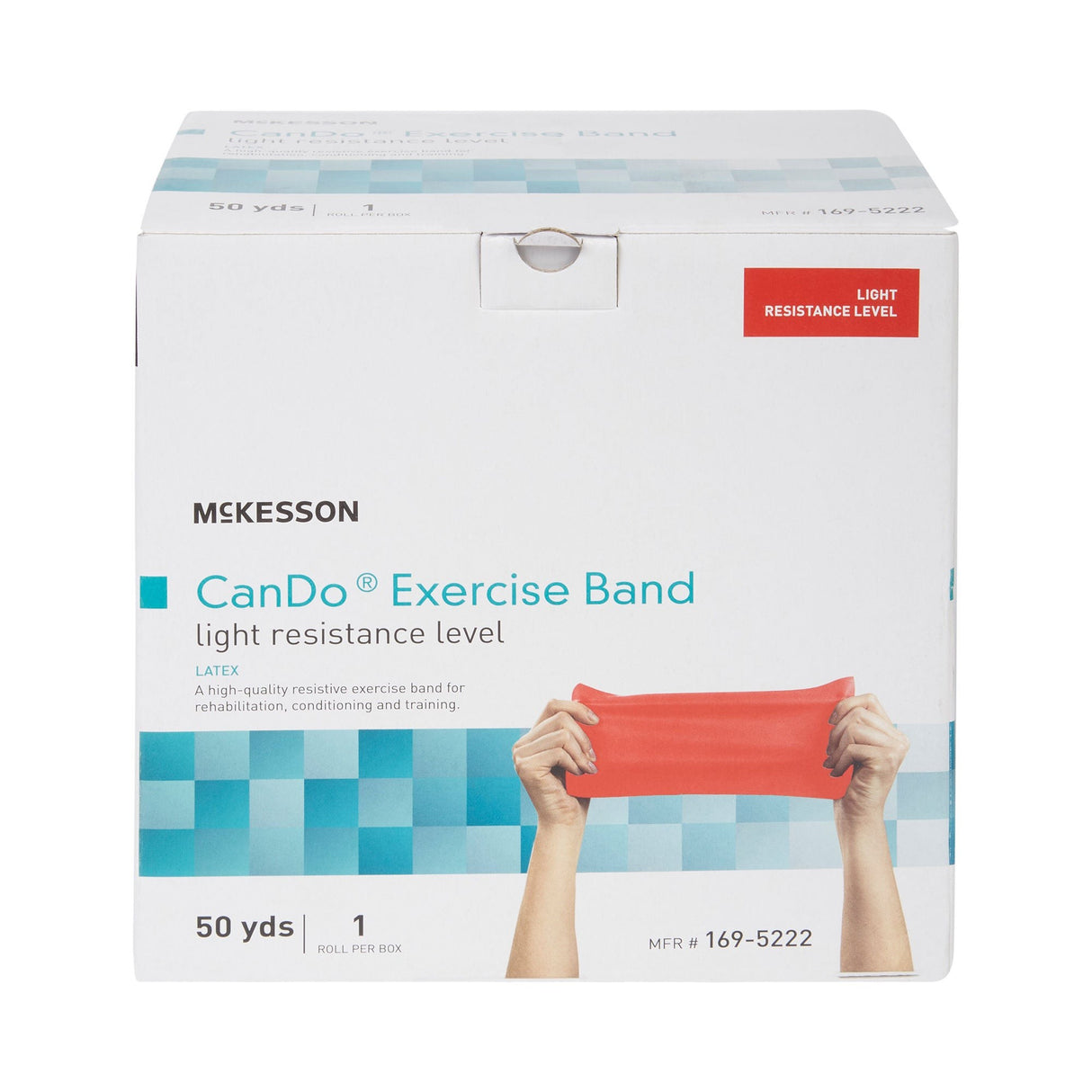 McKesson Exercise Resistance Band, Red, Light, 5" x 50 Yard