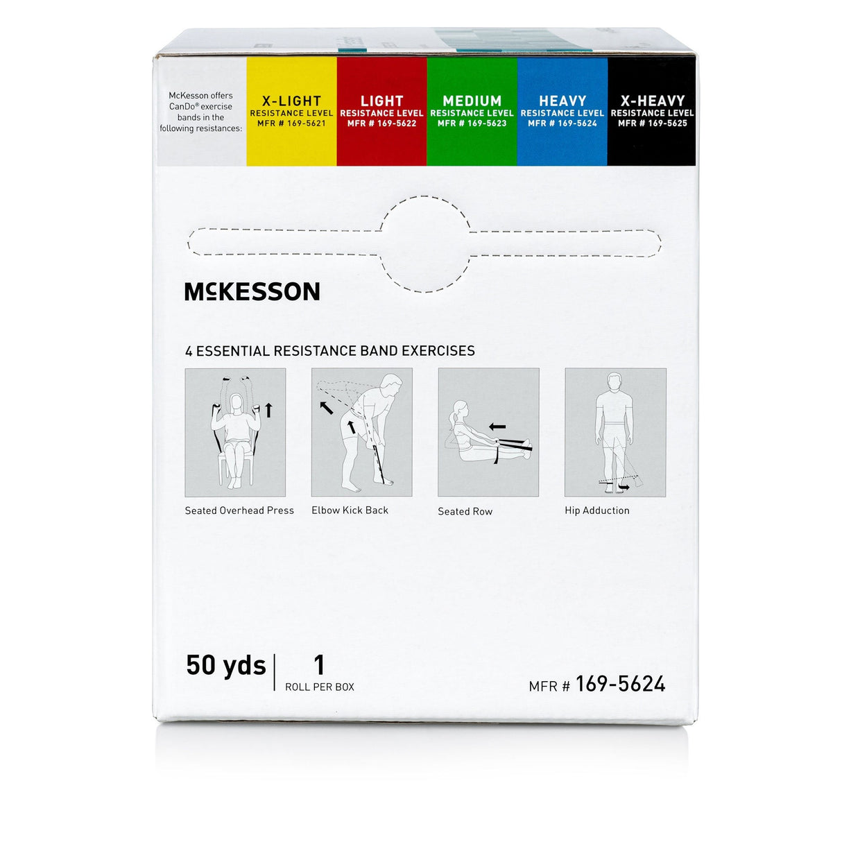 McKesson CanDo Exercise Resistance Band, Blue, Heavy, 5" x 50 Yard