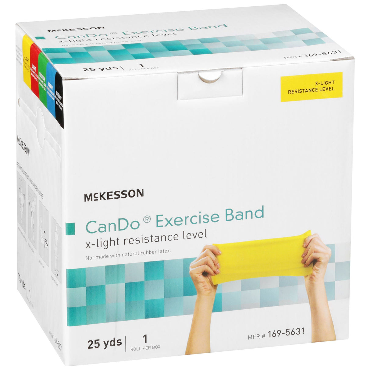 McKesson CanDo Exercise Resistance Band, Yellow, X-Light, 5" x 25 Yard