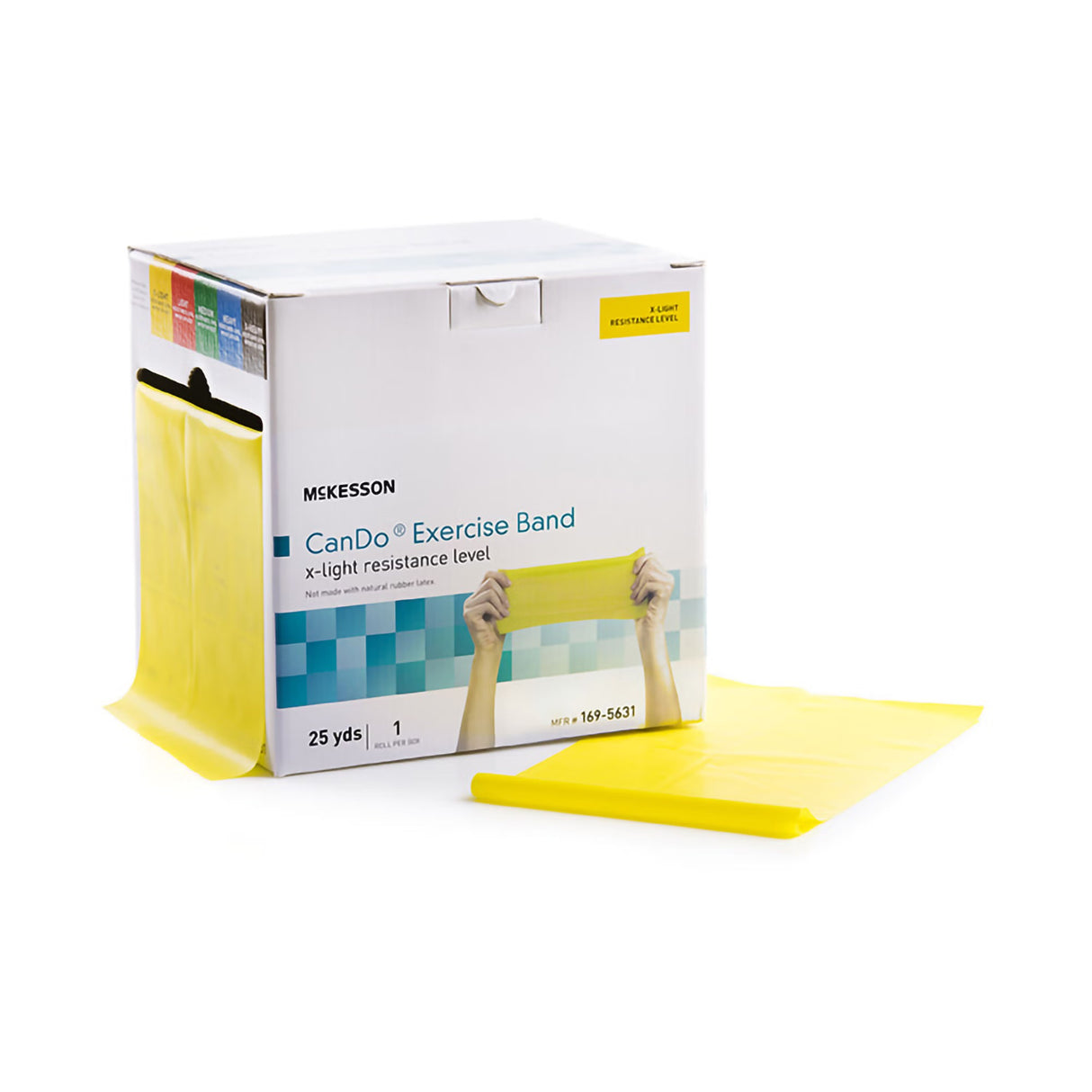 McKesson CanDo Exercise Resistance Band, Yellow, X-Light, 5" x 25 Yard