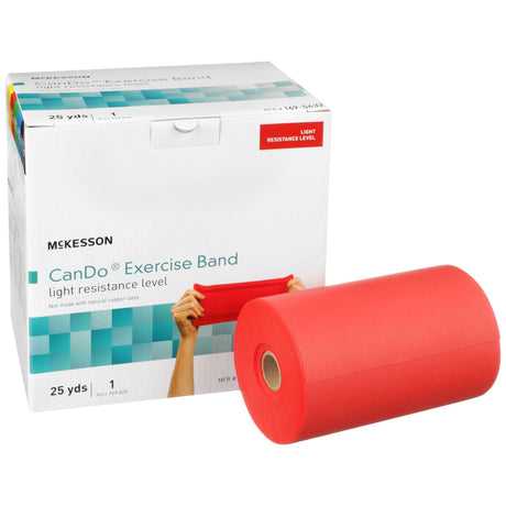 McKesson Exercise Resistance Band, Red, Light, 25 Yard