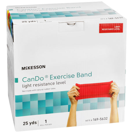 McKesson Exercise Resistance Band, Red, Light, 25 Yard