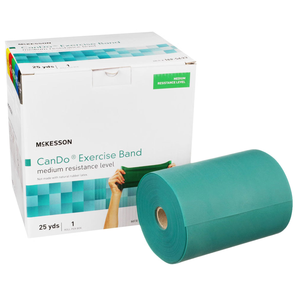 McKesson CanDo Exercise Resistance Band, Green, Medium, 5" x 25 Yard