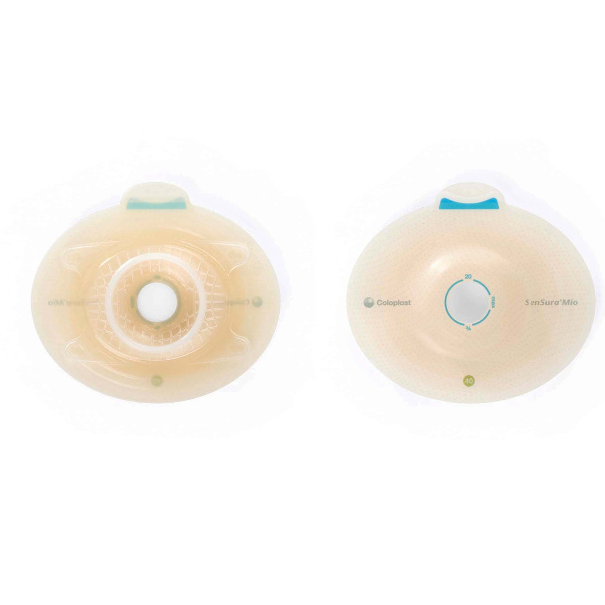 Coloplast SenSura Mio Click Two-Piece Skin Barrier, Oval, Pre-Cut, 40 mm Flange, Green