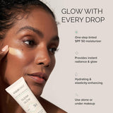 MDSolarSciences Gleam + Glow SPF 50 Daily Radiance Moisturizer Cream, Sheer Glow Tint, 1.7 oz