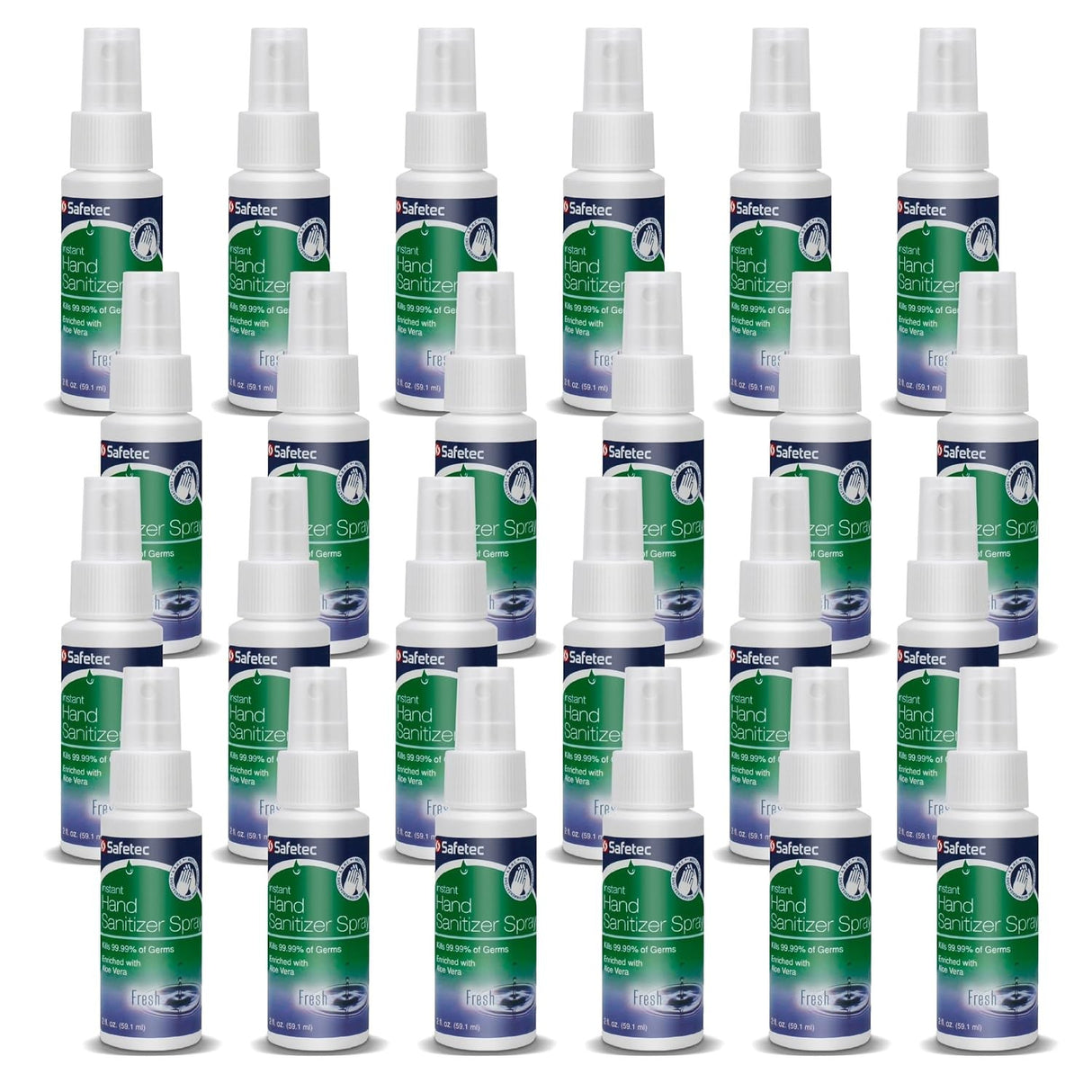 Safetec Instant Hand Sanitizer Spray, Fresh Scent, 2 fl oz, Case of 24
