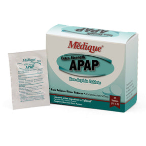 Medique APAP Extra Strength Acetaminophen Pain Relief, 500 mg, Unit Dose Tablet - 17564 - LL Medico