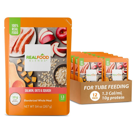 Real Food Blends Tube Feeding Formula, Salmon, Oats & Squash, 9.4 oz