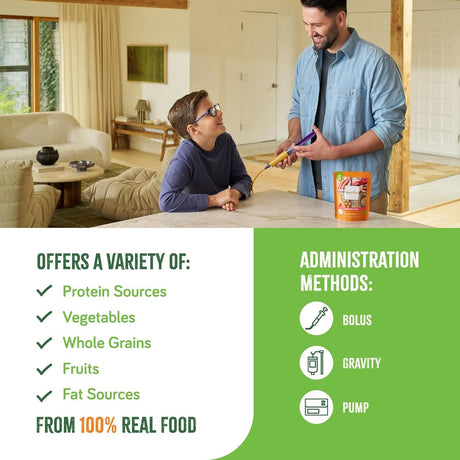 Real Food Blends Tube Feeding Formula, Salmon, Oats & Squash, 9.4 oz