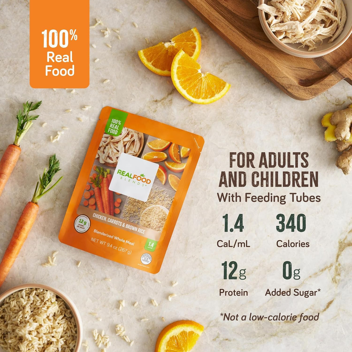 Real Food Blends Tube Feeding Formula, Chicken / Carrots / Brown Rice, 9.4 oz