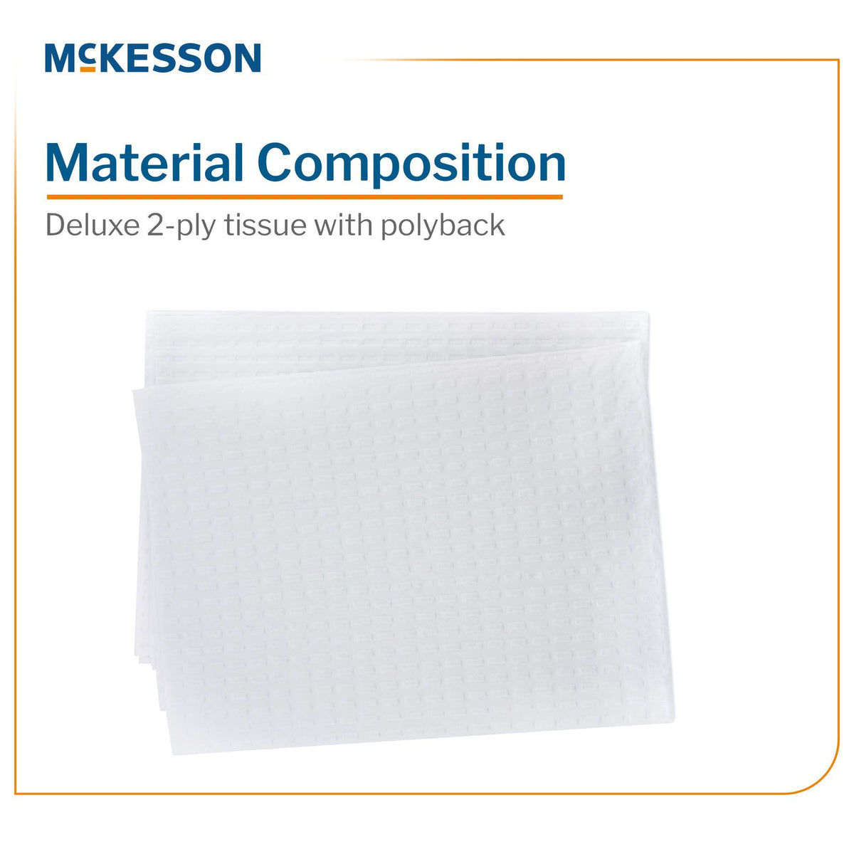 McKesson Deluxe Procedure Towel, White, 13 x 18", 2-Ply Tissue / Poly Backing, Waffle Embossed, Non-Radiopaque, NonSterile - 18-865CVS - LL Medico