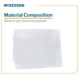McKesson Deluxe Procedure Towel, White, 13 x 18", 2-Ply Tissue / Poly Backing, Waffle Embossed, Non-Radiopaque, NonSterile - 18-865CVS - LL Medico