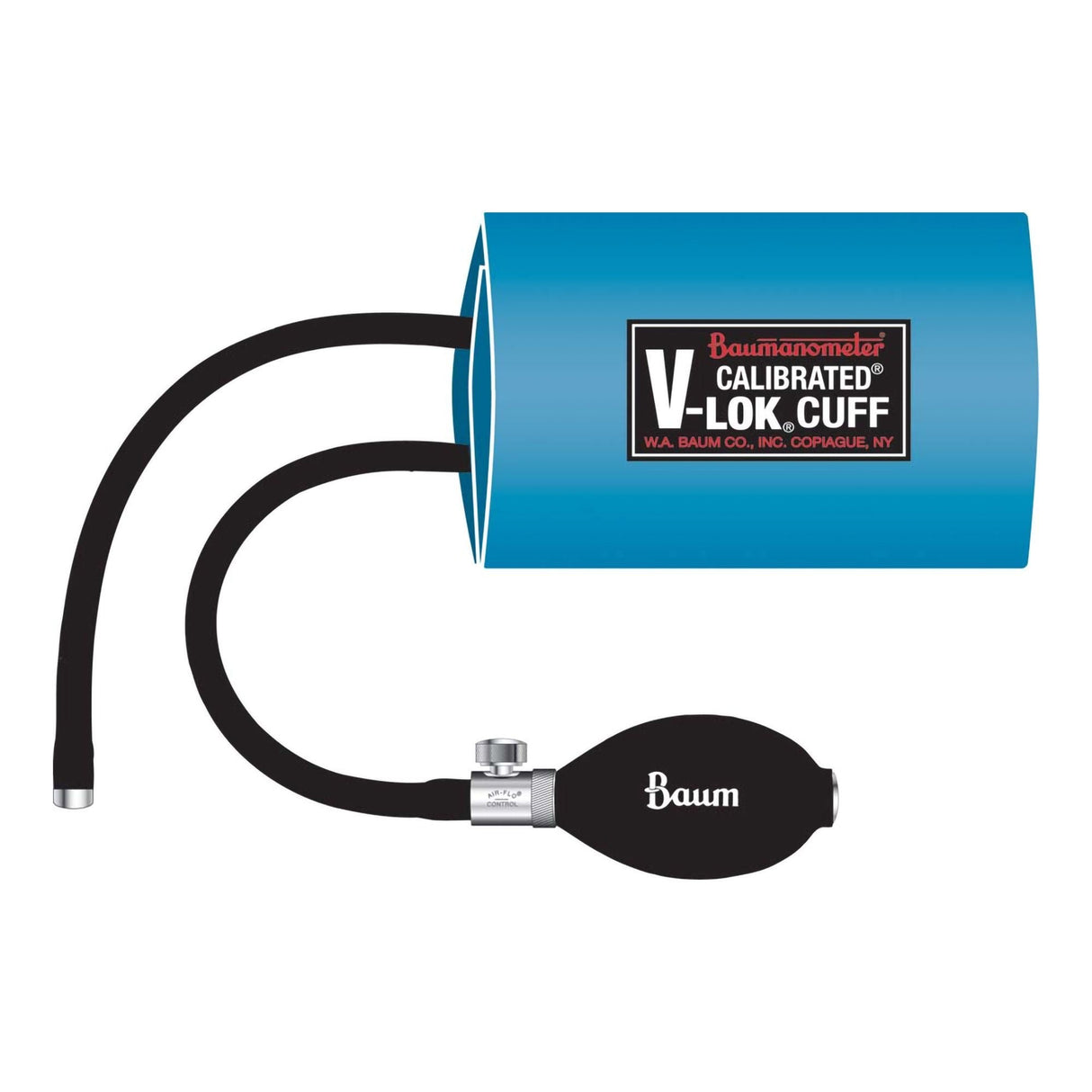 W.A. Baum Calibrated V-Lok Blood Pressure Cuff and Bulb, Adult