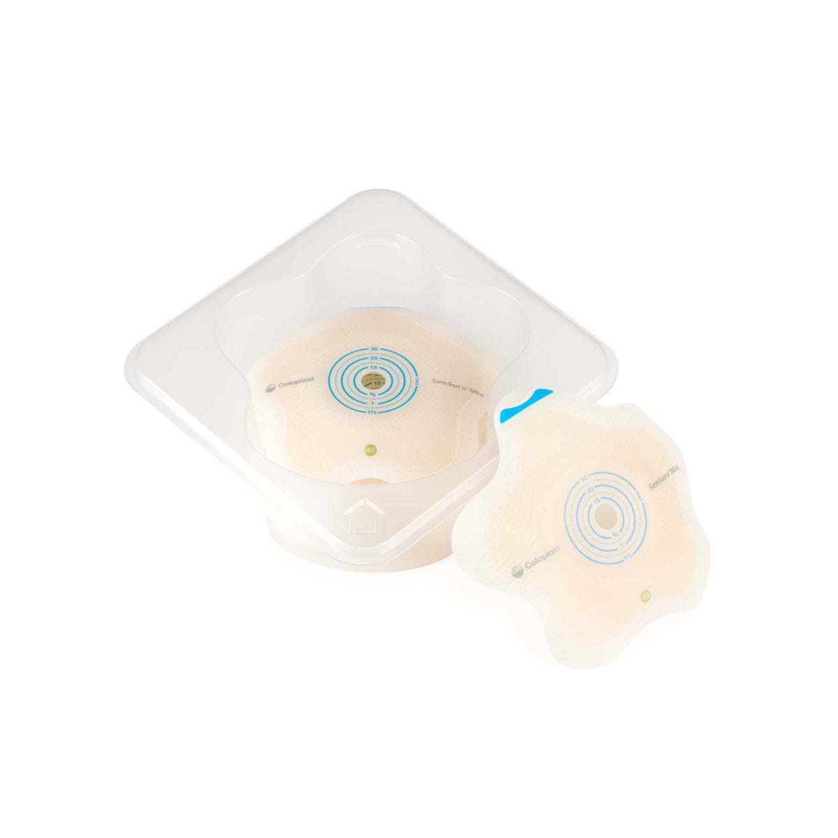 Coloplast SenSura Mio Convex Flip Two-Piece Skin Barrier, Star, Cut-to-Fit, 40 mm Flange, Green