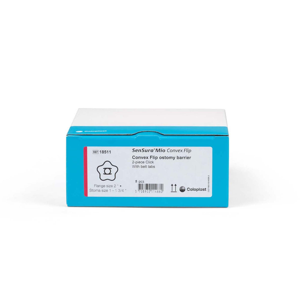 Coloplast SenSura Mio Convex Flip Two-Piece Skin Barrier, Star, Pre-Cut, 50 mm Flange, Red