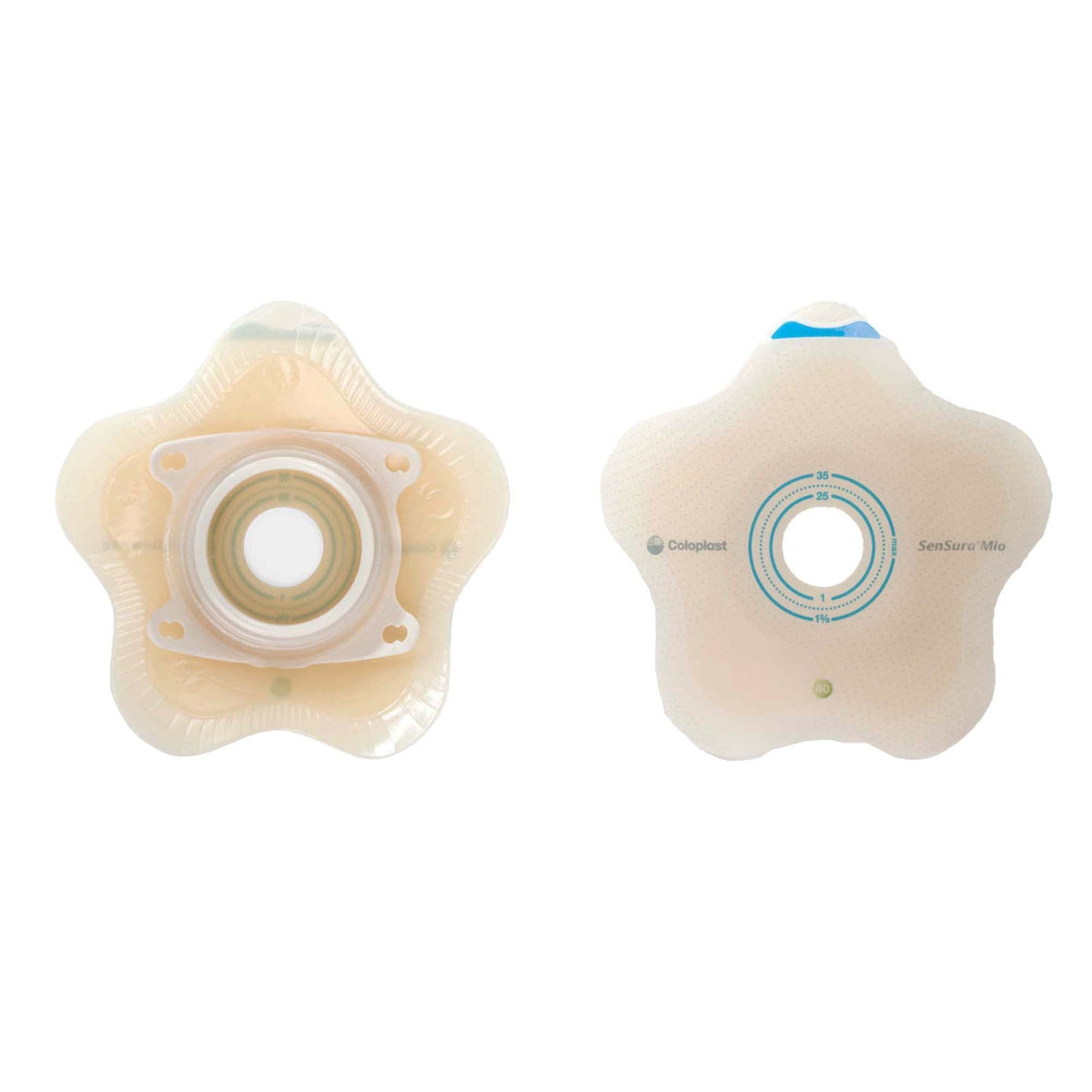Coloplast SenSura Mio Convex Flip Two-Piece Skin Barrier, Star, Pre-Cut, 50 mm Flange, Red