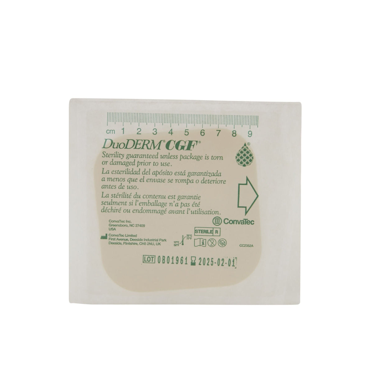 DuoDERM CGF Hydrocolloid Dressing, Foam Backing, 4" x 4" Square, Beige, Sterile - 187660 - LL Medico