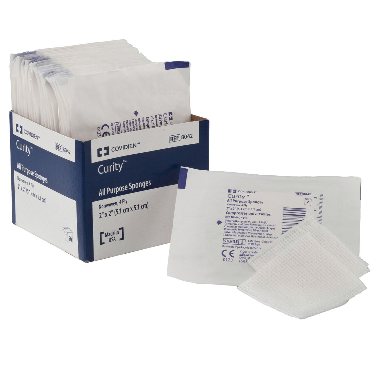 Curity Nonwoven Sponge, 3 x 3 Inch, 4-Ply