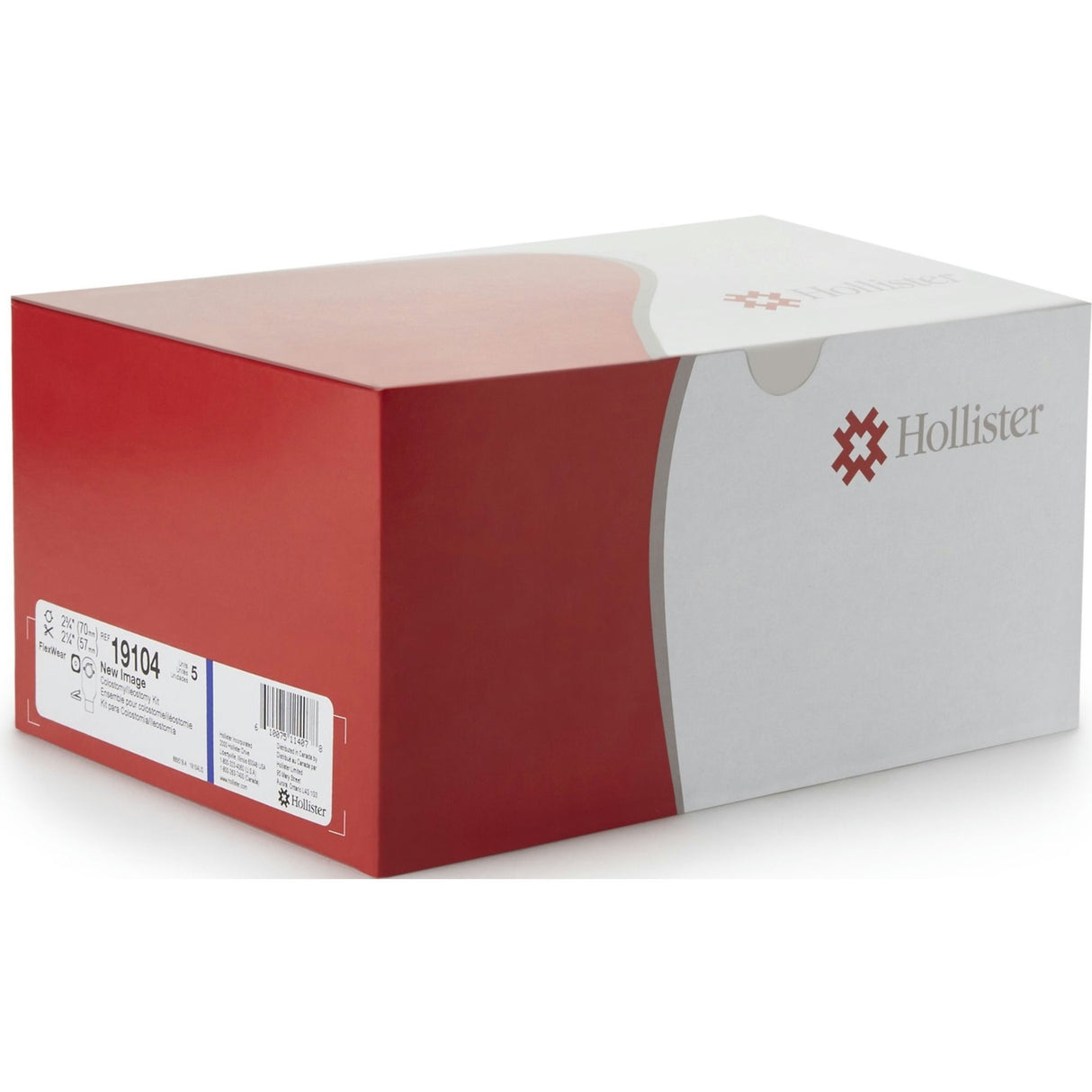 Hollister New Image 2-Piece Clear Ileostomy/Colostomy Pouch, 57mm Flange, Red Match