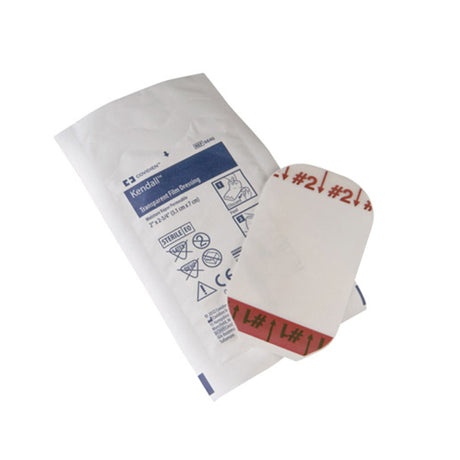 Kendall Transparent Film Dressing, 2 Tab Delivery, Rectangle, Sterile — 4" x 4.75"