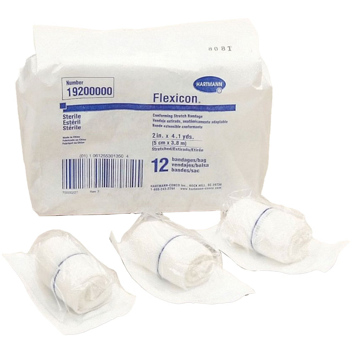 Hartmann Flexicon Sterile Conforming Bandage, 2 Inch x 4-1/10 Yard, 1-Ply