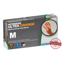 NitriDerm Ultra Orange Nitrile Exam Gloves, Medium, 100 Count