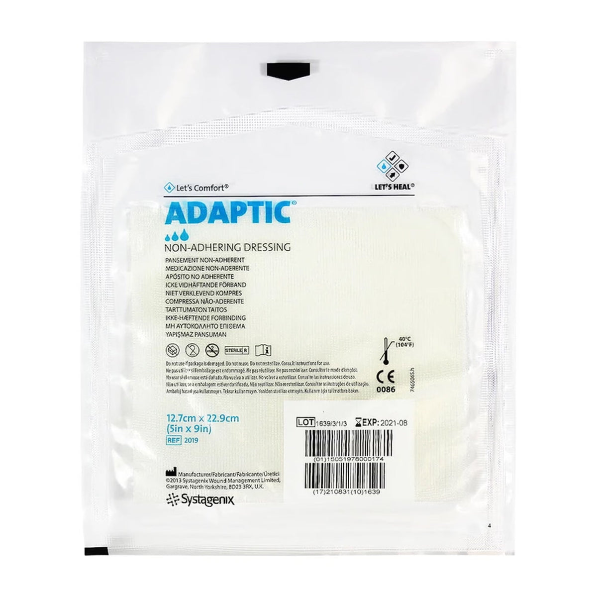 3M Adaptic Oil Emulsion Impregnated Dressing, Rectangle, 5 x 9", White, Knitted Cellulose Acetate, Sterile - 2019-Single - LL Medico