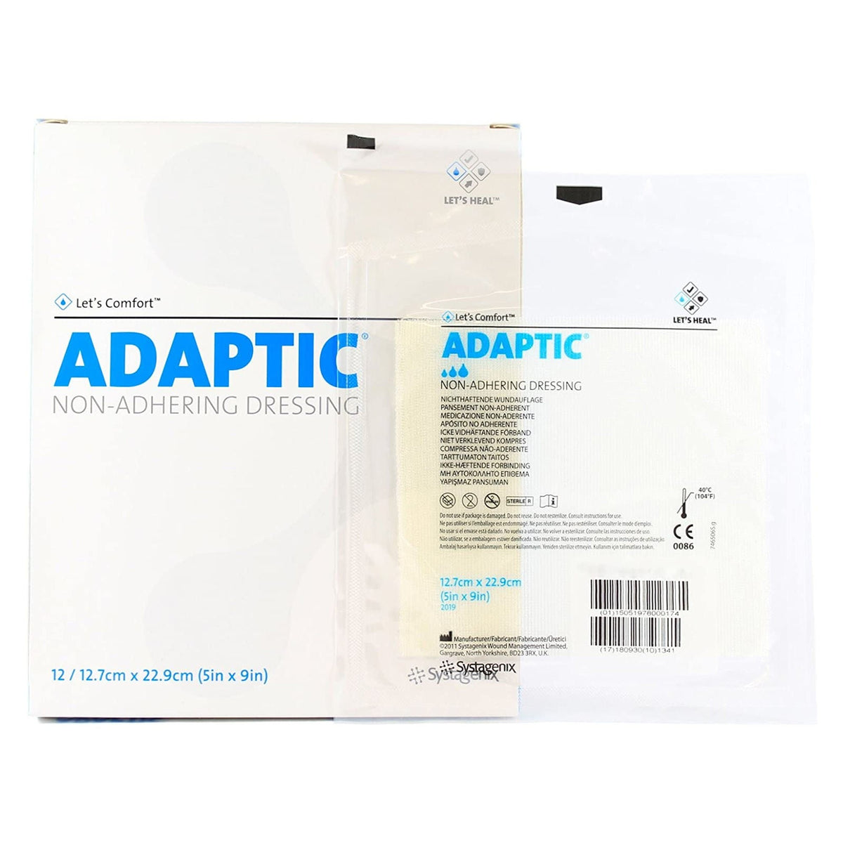 3M Adaptic Oil Emulsion Impregnated Dressing, Rectangle, 5 x 9", White, Knitted Cellulose Acetate, Sterile - 2019-Single - LL Medico