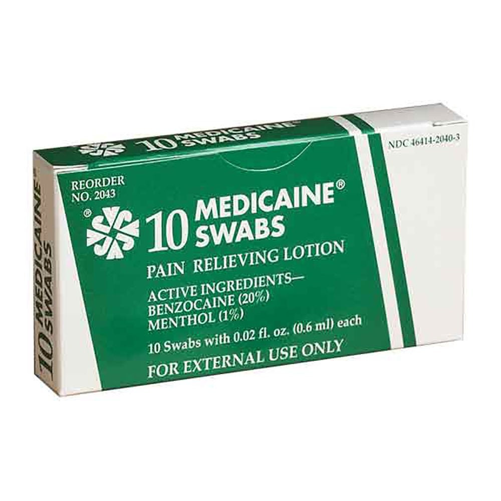 Medicaine Sting and Bite Relief, Topical Swab Ampule, Benzocaine, Menthol - 2043-Box - LL Medico