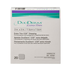 ConvaTec DuoDERM Extra Thin CGF Hydrocolloid Dressing, Square, Film Backing — 3" x 3"