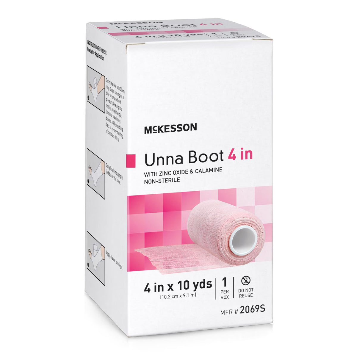 McKesson Zinc Oxide / Calamine Unna Boot, 4 Inch x 10 Yard
