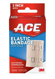 3M ACE Elastic Bandage, Clip Detached Closure, Tan, Cotton / Polyester, NonSterile, Standard Compression - LL Medico